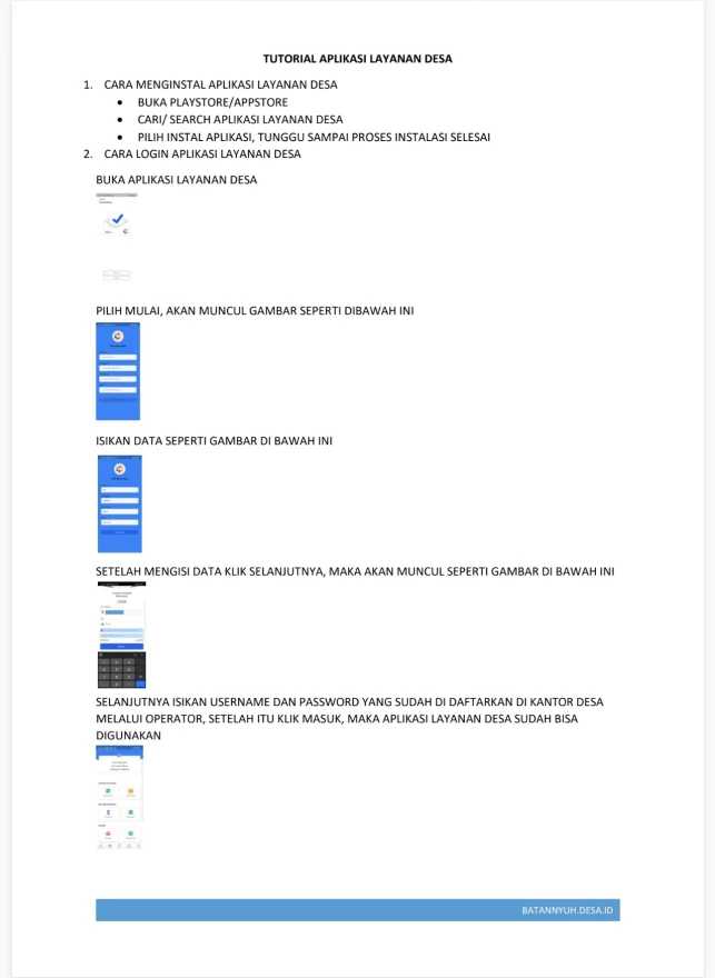 Pengumuman pengajuan surat surat Melalui web desa